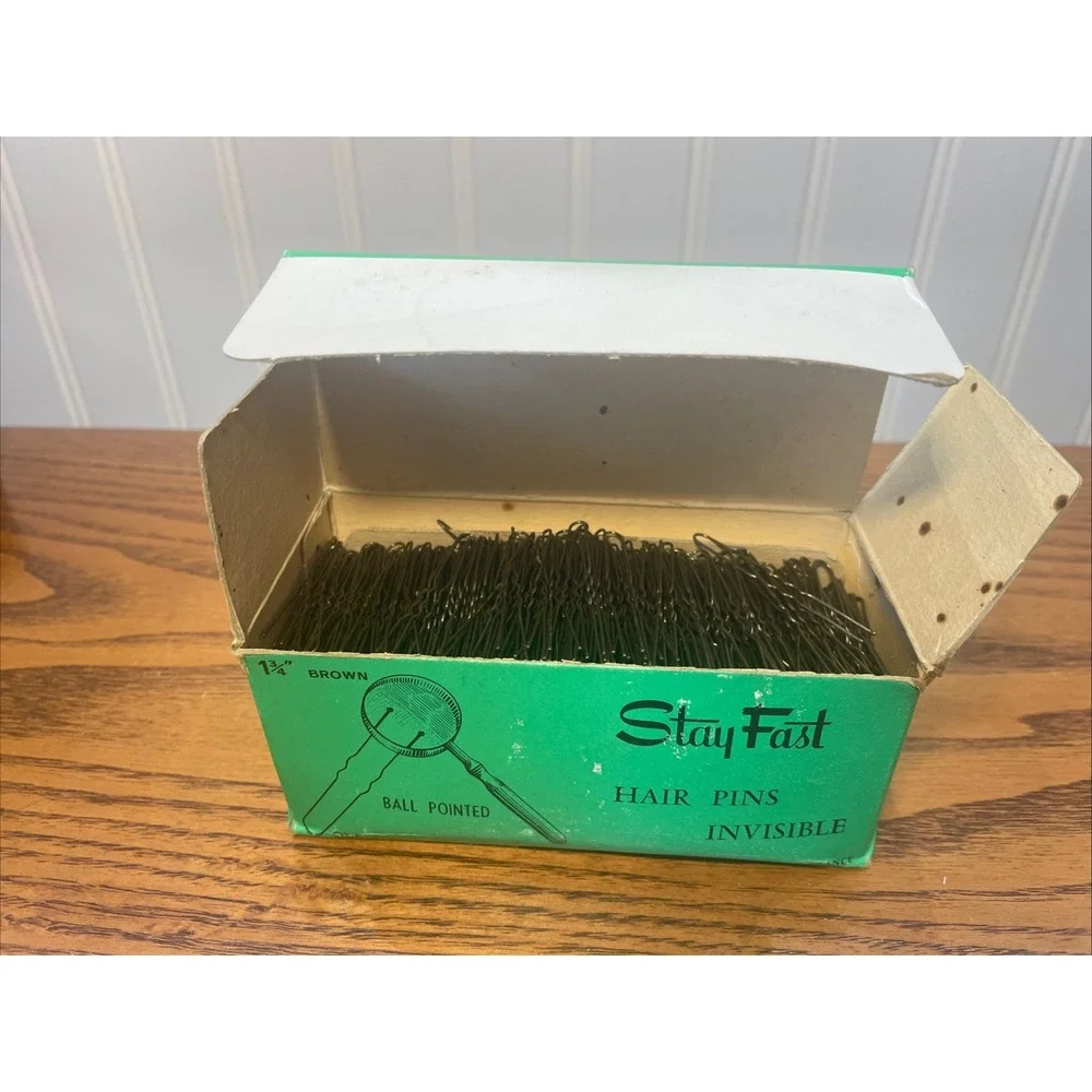 VTG Lot 1950's Stay Fast Hair Pins In Original Box Bobby Pins Ball Pointed